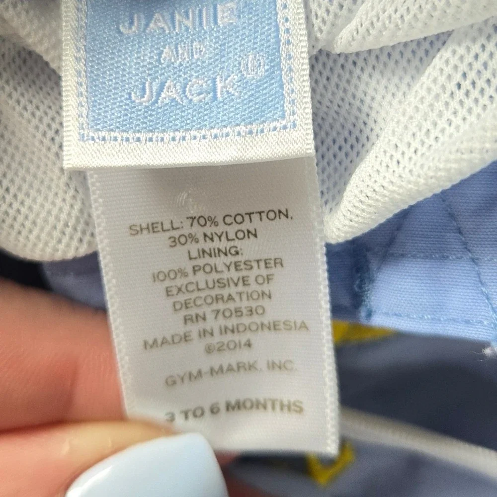 Janie and Jack Baby Boys Blue Yellow Anchor Embroidered Swim Trunks 3-6 Months
